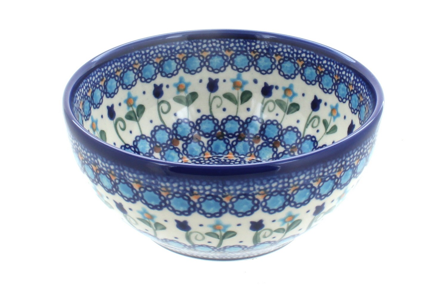 Blue Rose Polish Pottery Savannah Cereal/Soup Bowl