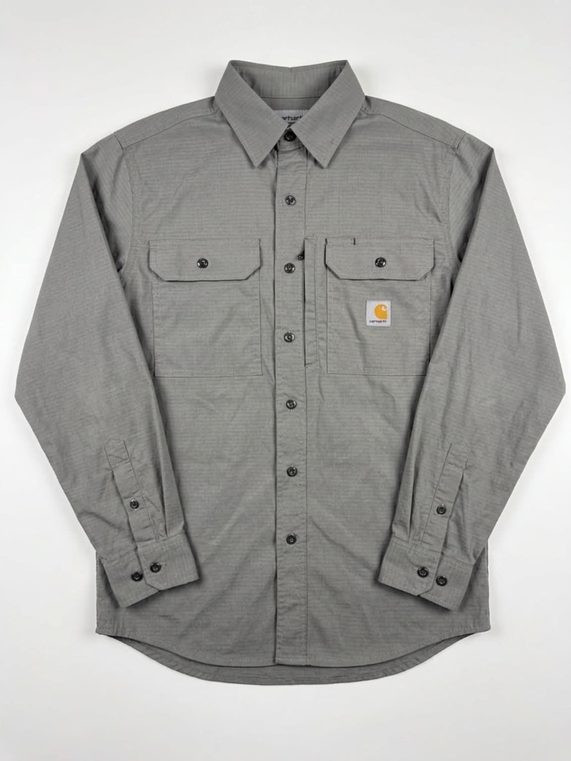 Carhartt Mens Long-Sleeve Button-Down Work Shirt, Gray Carhartt Mens Long-Sleeve Button-Down Work Shirt, Gray