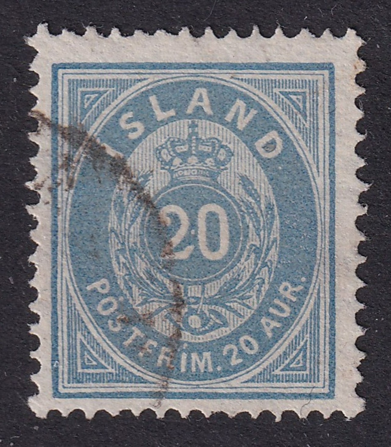 ICELAND 1884 Numeral 20a Grey-Blue SG 22a Used (CV £65)