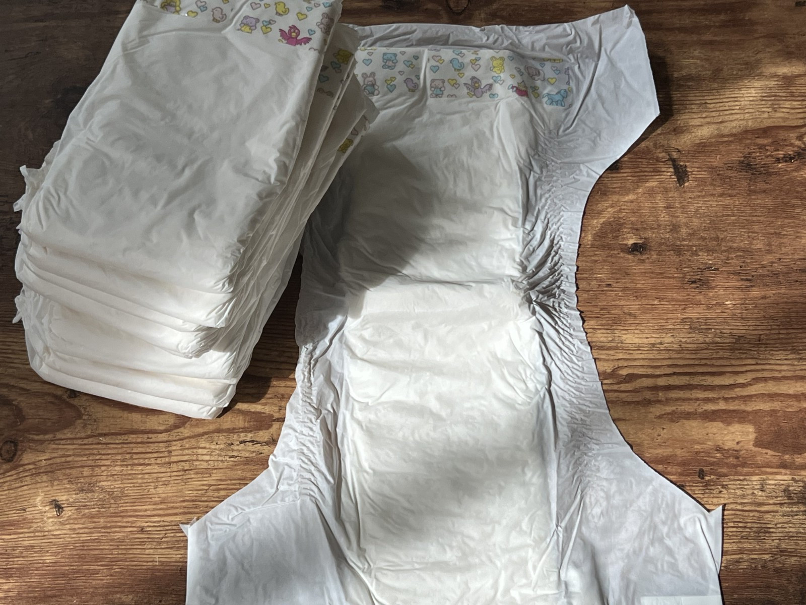 Single Vintage 90s White Plastic Baby Disposable Diaper Pamper Large LG New