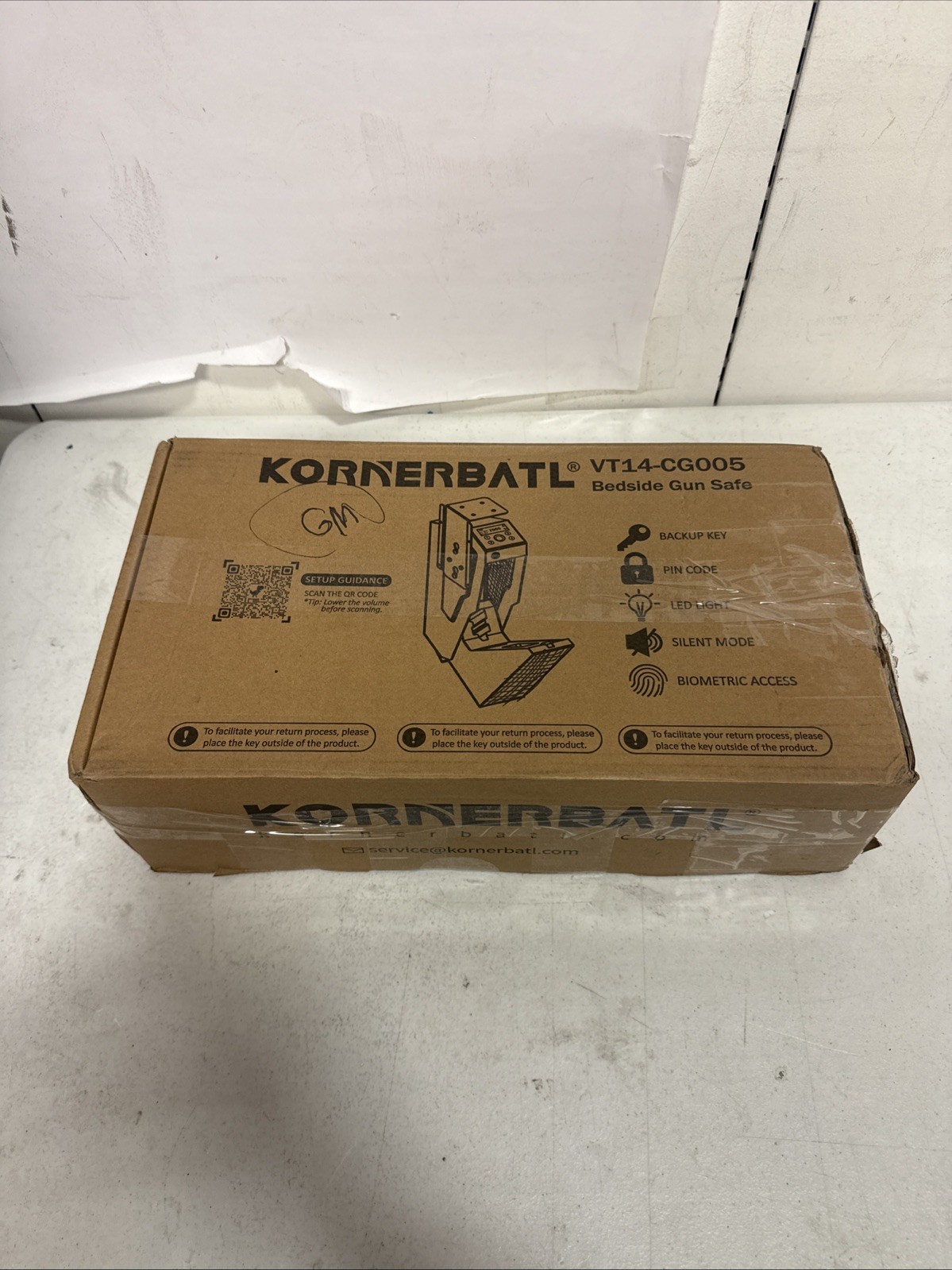 Kornerbalt VT14-CG005 Slider Handgun Gun Safe, Nightstand Fingerprint