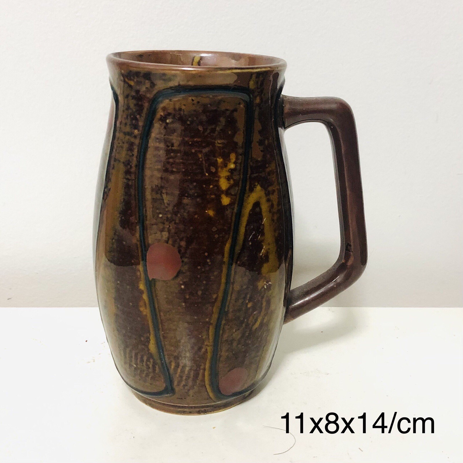 Vintage Studio Pottery Creamer Pitcher Drip Glaze Earth Tones Art Pottery Vintage Studio Pottery Creamer Pitcher Drip Glaze Earth Tones Art Pottery