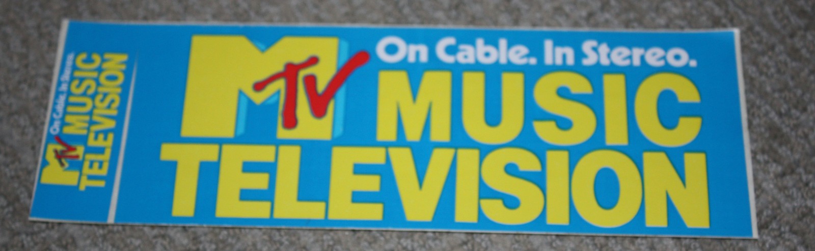 Vintage 1980s MTV “Music Television” Bumper Sticker • On Cable In Stereo 