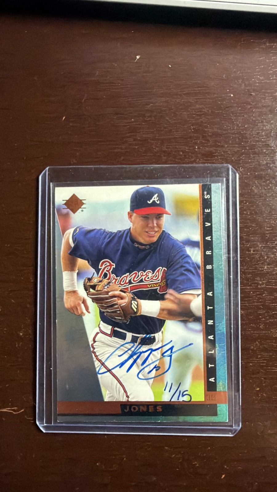 1997 SP #25 Chipper Jones Buyback Auto 11/15 from 2001 SP Authentic Braves UDA 1997 SP #25 Chipper Jones Buyback Auto 11/15 from 2001 SP Authentic Braves UDA