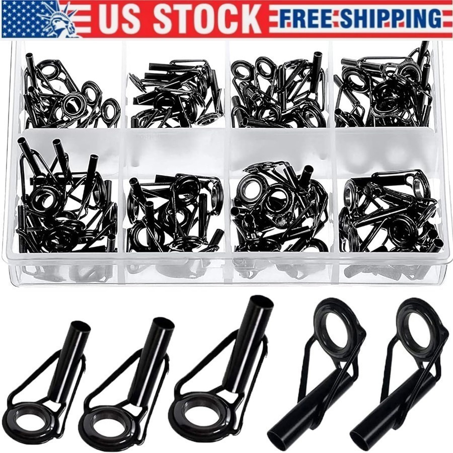 80 Pieces Fishing Rod Tip Repair Kit Rod Tips Kit for Freshwater Saltwater Rods