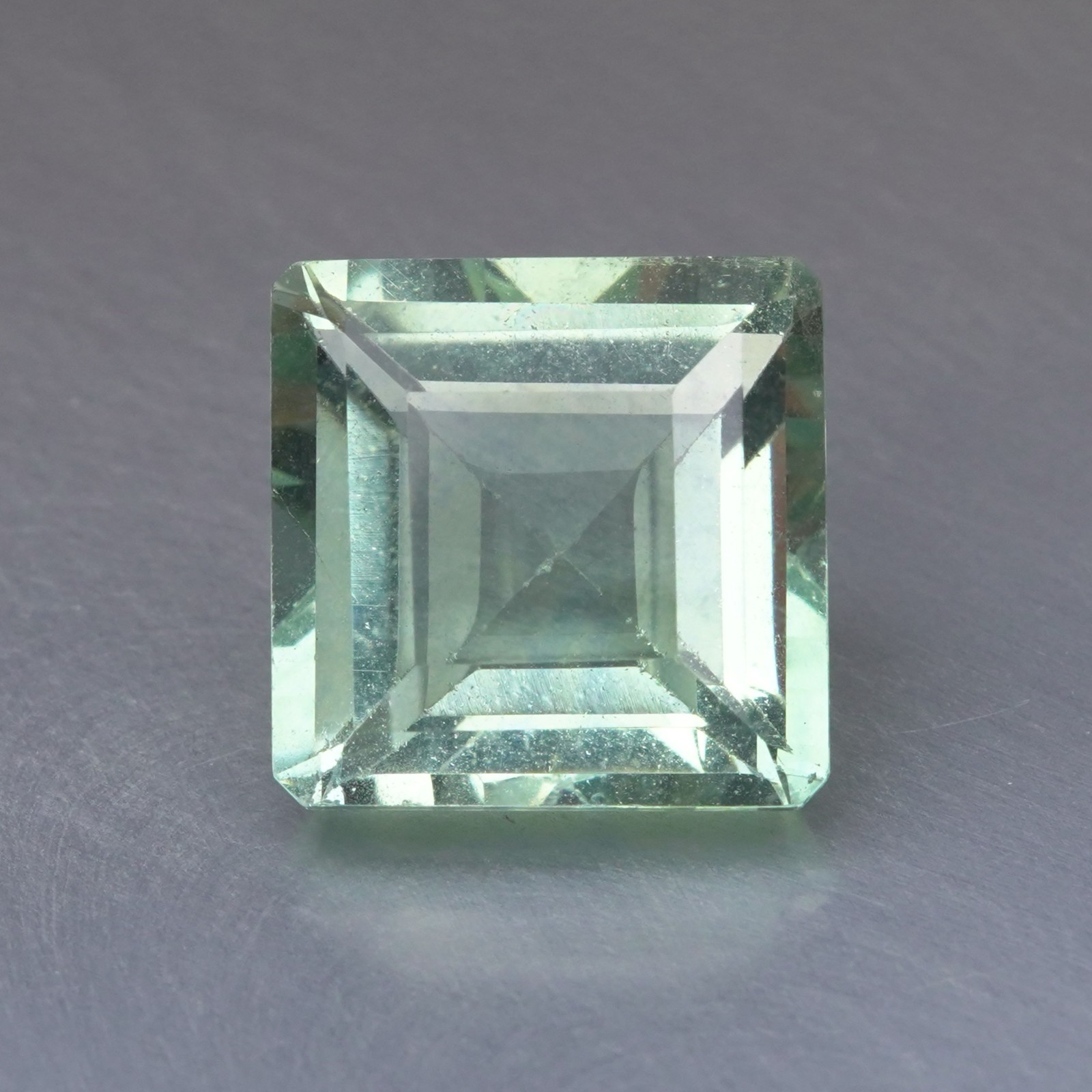 7.57 Ct Natural Blue Green Teal Fluorite 10MM Square Cut for Jewellery