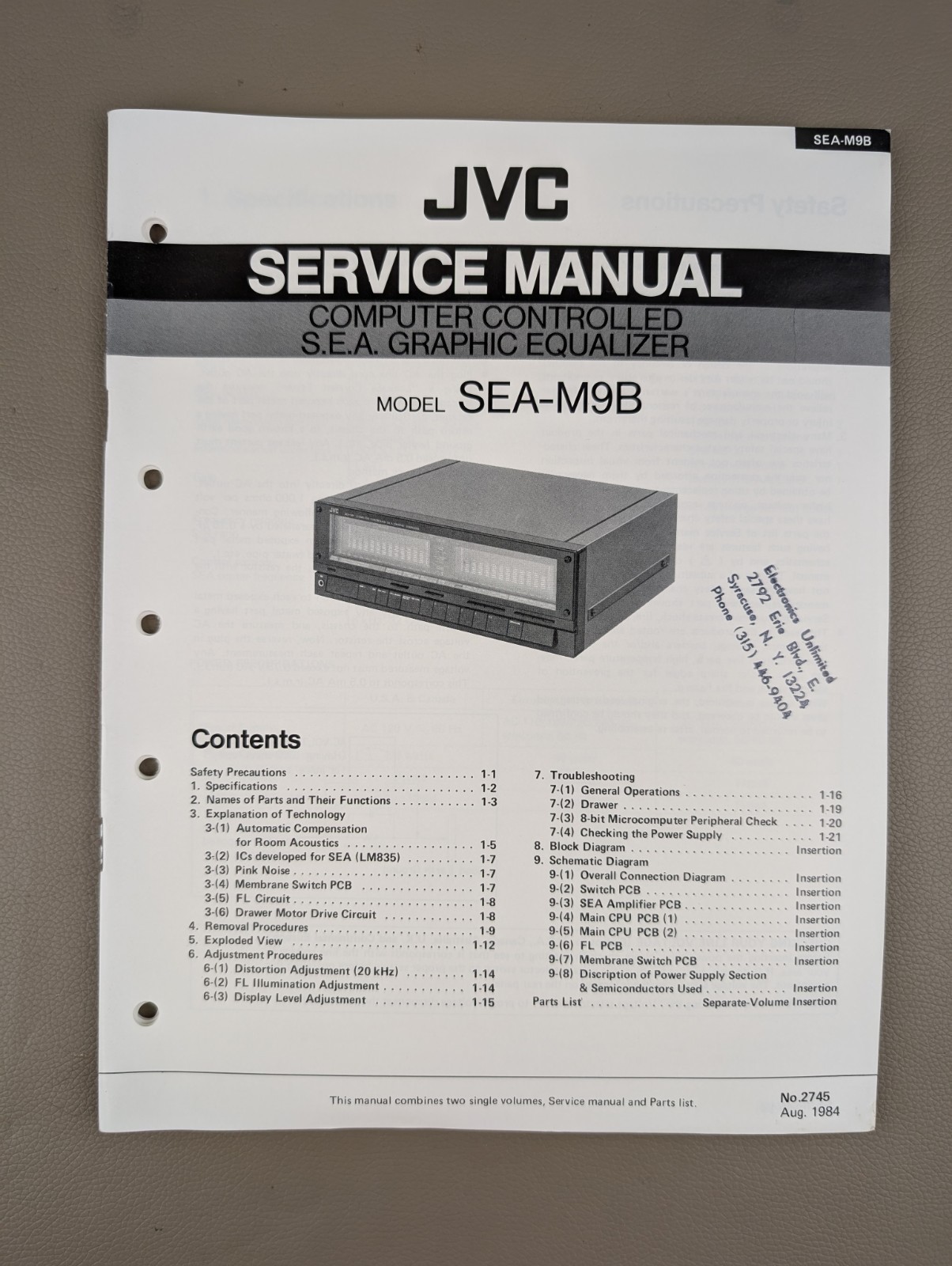 JVC Model SEA-M9B Service Manual D-2483 JVC Model SEA-M9B Service Manual D-2483