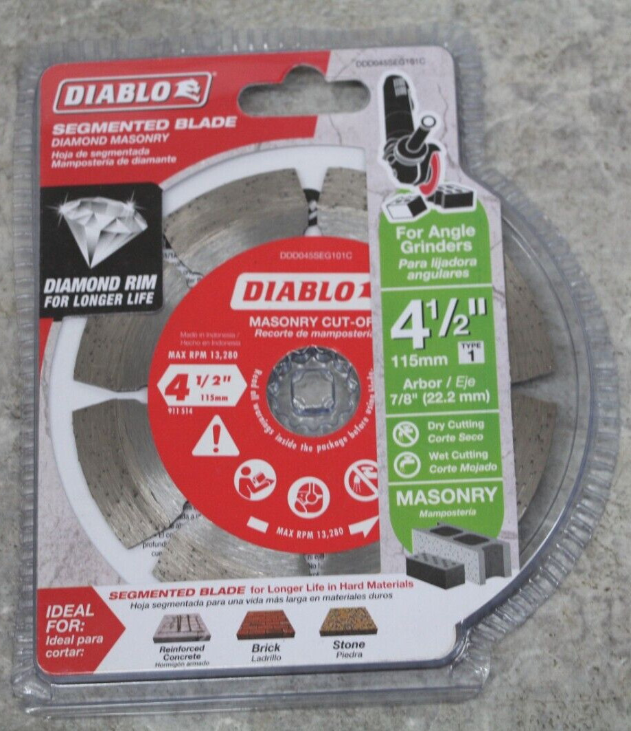 NEW Diablo 4-1/2 in. Diamond Segmented Masonry Cut Off Blade DDD045SEG101C