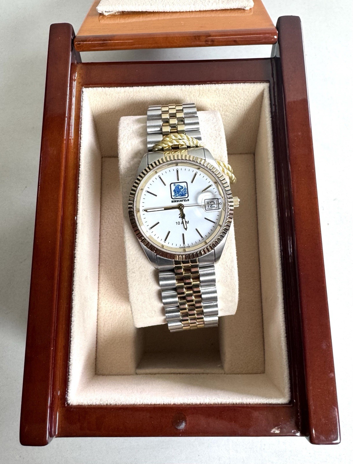 NEW Belair A4508-715 Swiss Quartz Watch Two Tone Jubilee Box Paper RUNNING