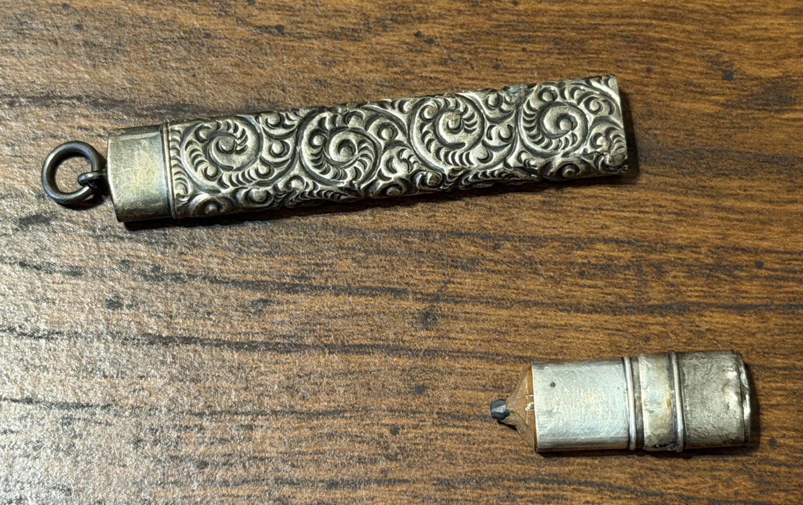 Early 1900\'s Antique Sterling Silver Pencil Holder Case w/ Pencil - Pendant