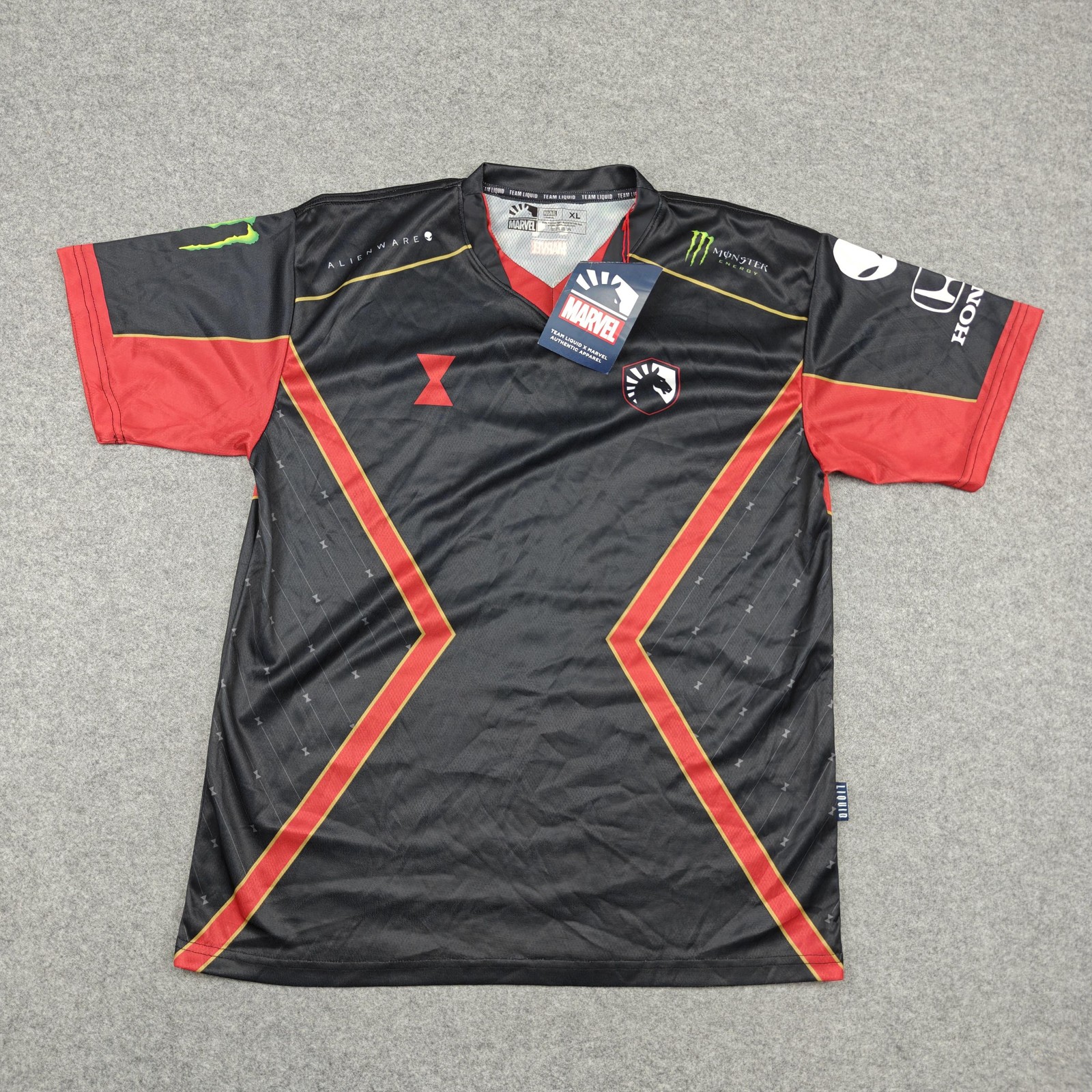 Team Liquid Jersey Mens XL Black Esports Black Widow Twitch Marvel Gaming New