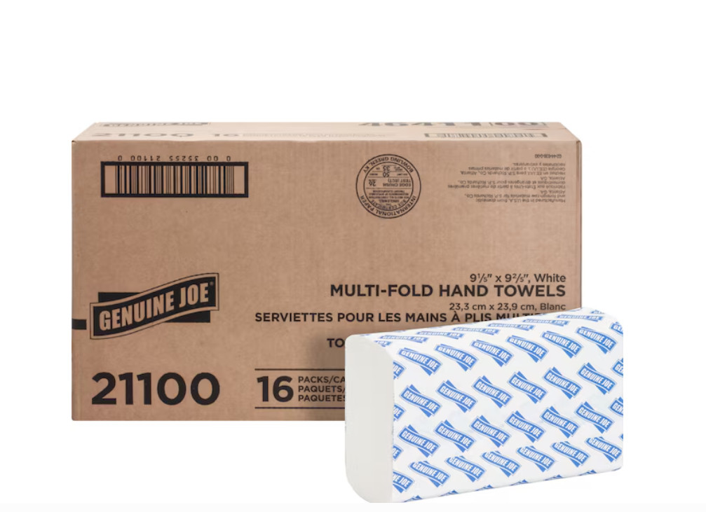 Genuine Joe GJO21100 Multifold Towels, 250 Sheets per Pack, 16 Pack Genuine Joe GJO21100 Multifold Towels, 250 Sheets per Pack, 16 Pack