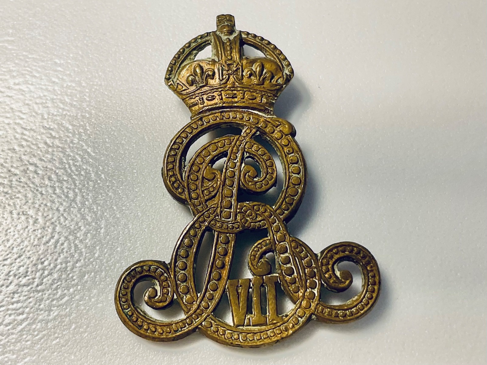 ​Original Edward VII British Army Cap / Collar Badge – King Edward VII 1901 1910