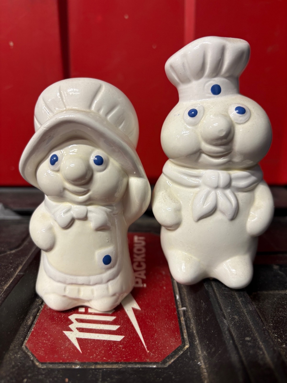 Vintage 1988 Pillsbury Doughboy & Poppie Fresh Salt & Pepper Shakers Vintage 1988 Pillsbury Doughboy & Poppie Fresh Salt & Pepper Shakers