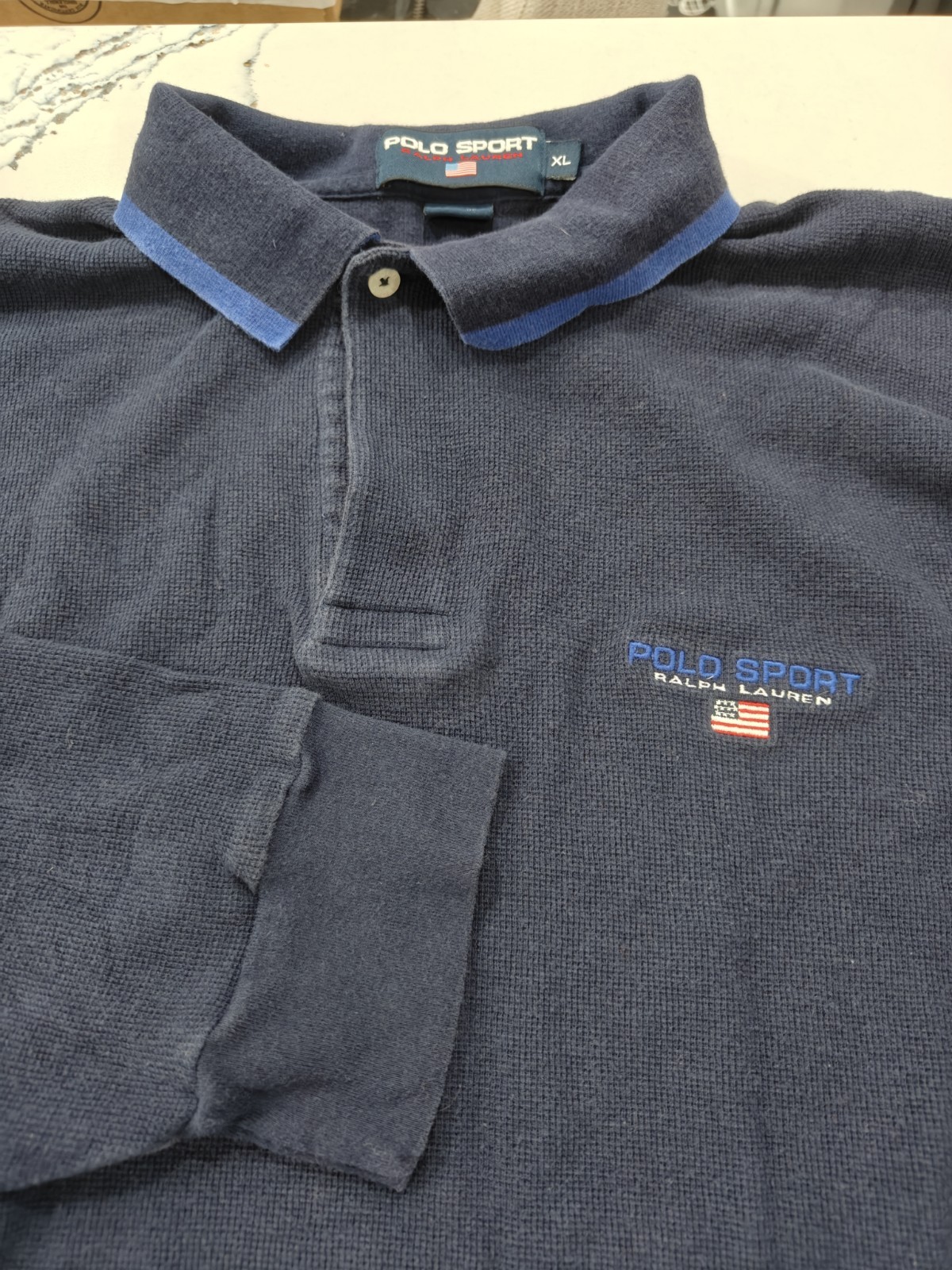 VTG Polo Ralph Lauren Polo Sport Blue Navy Long Sleeve Sz XL