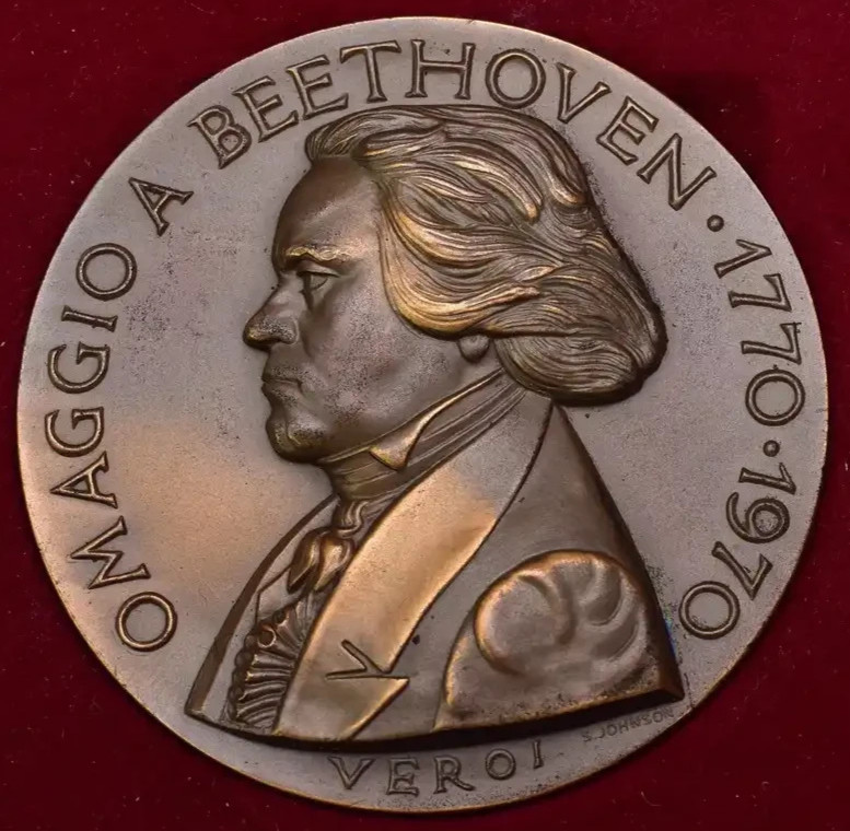 SAN MARINO Medal 1970 Opus G. Veroi. Ludwig van Beethoven 1770 1970 AE 99G