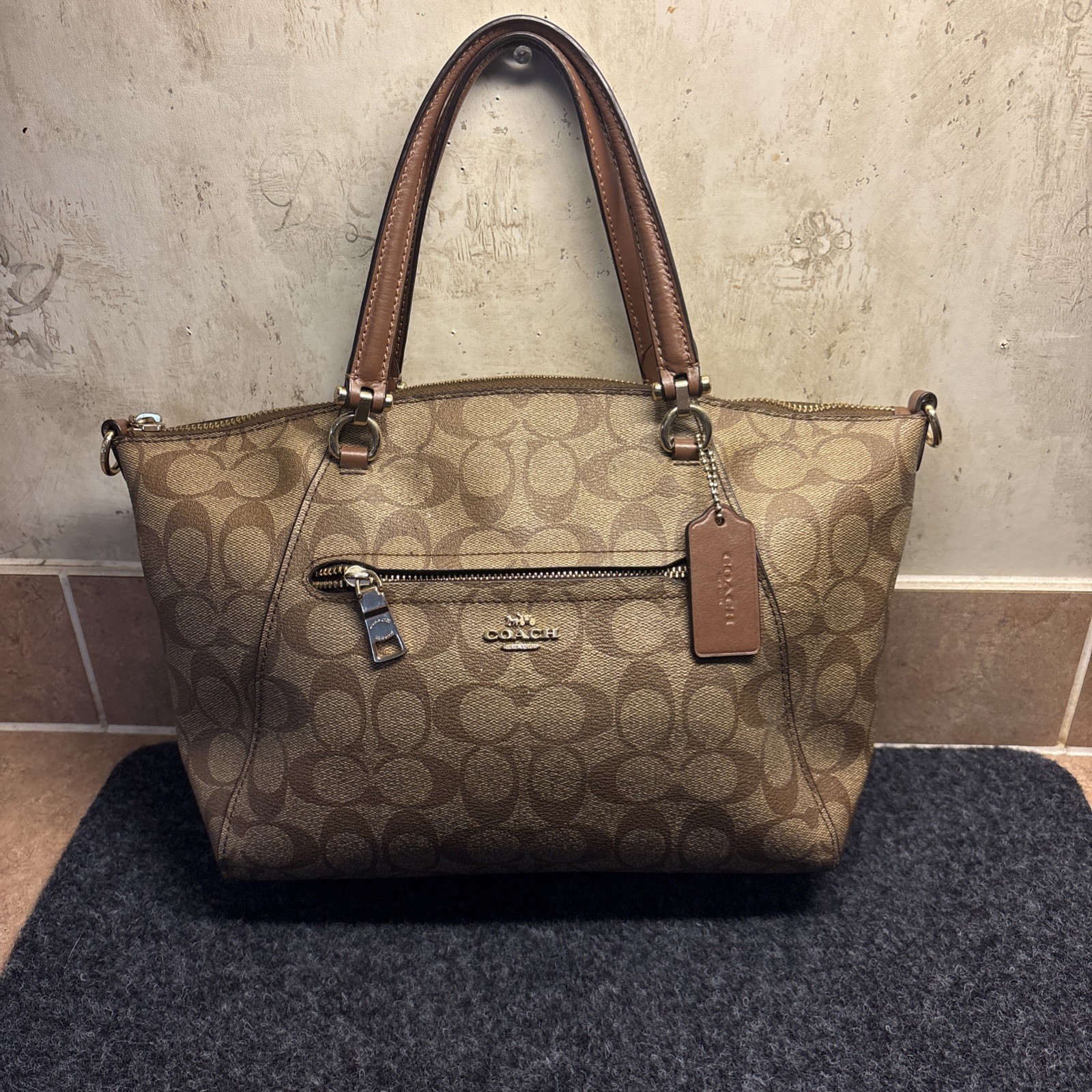 VTG Coach Prairie Satchel in Signature Brown Canvas Style Shoulder Bag Medium