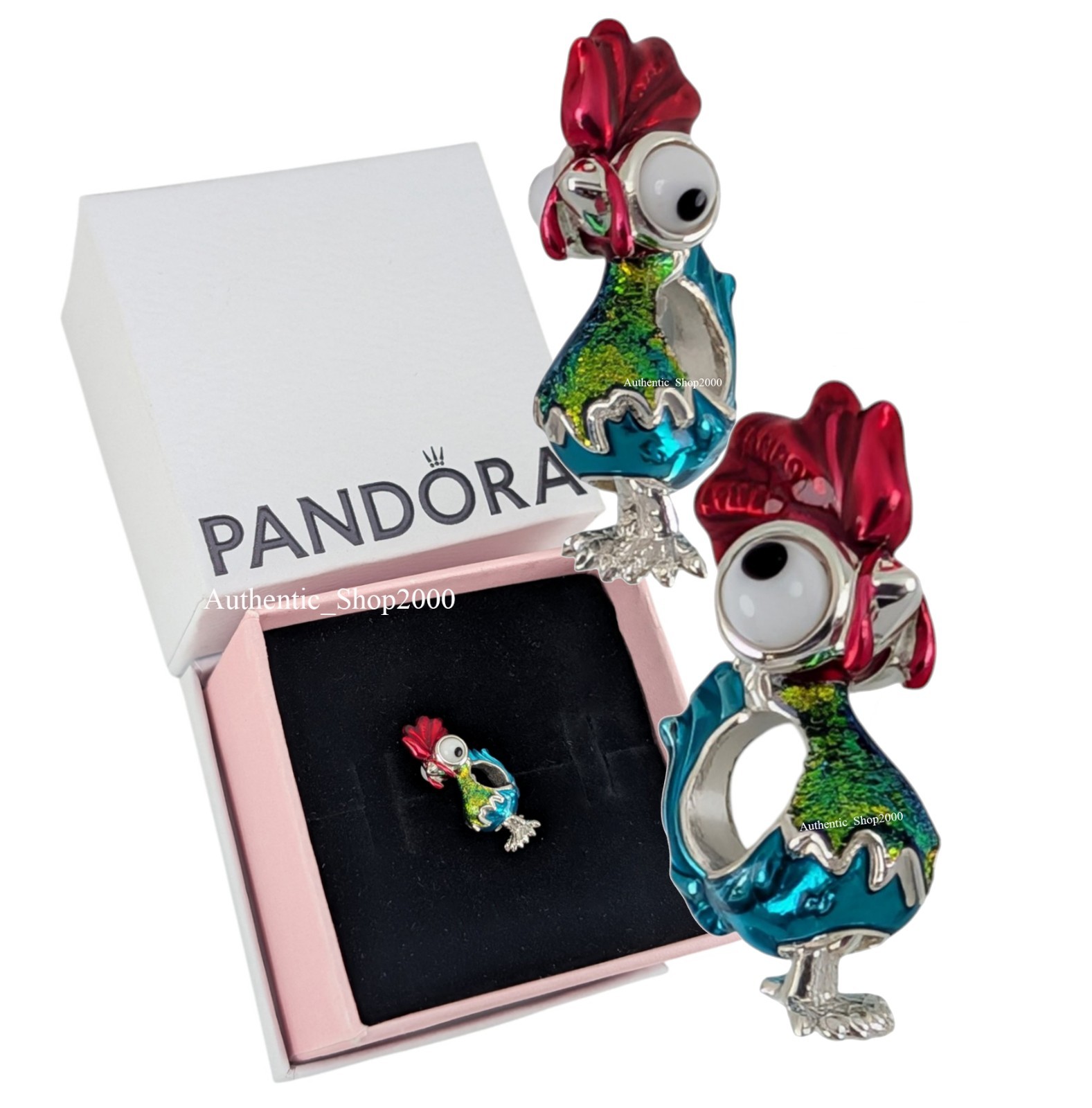 New 100% Authentic PANDORA 925 Disney Moana Heihei Rooster Charm 794644C01