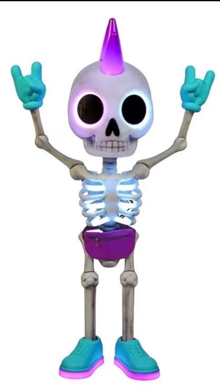 3 FT ANIMATED LED PARTY ROCKER SKELETON HALLOWEEN PROP In Hand 3 FT ANIMATED LED PARTY ROCKER SKELETON HALLOWEEN PROP In Hand