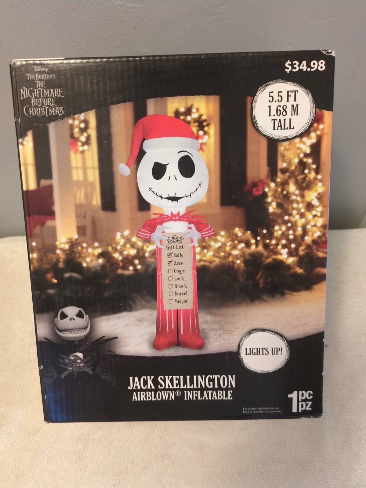 NEW Gemmy 5.5\' Disney NIghtmare Before Christmas Jack Skellington Santa Suit