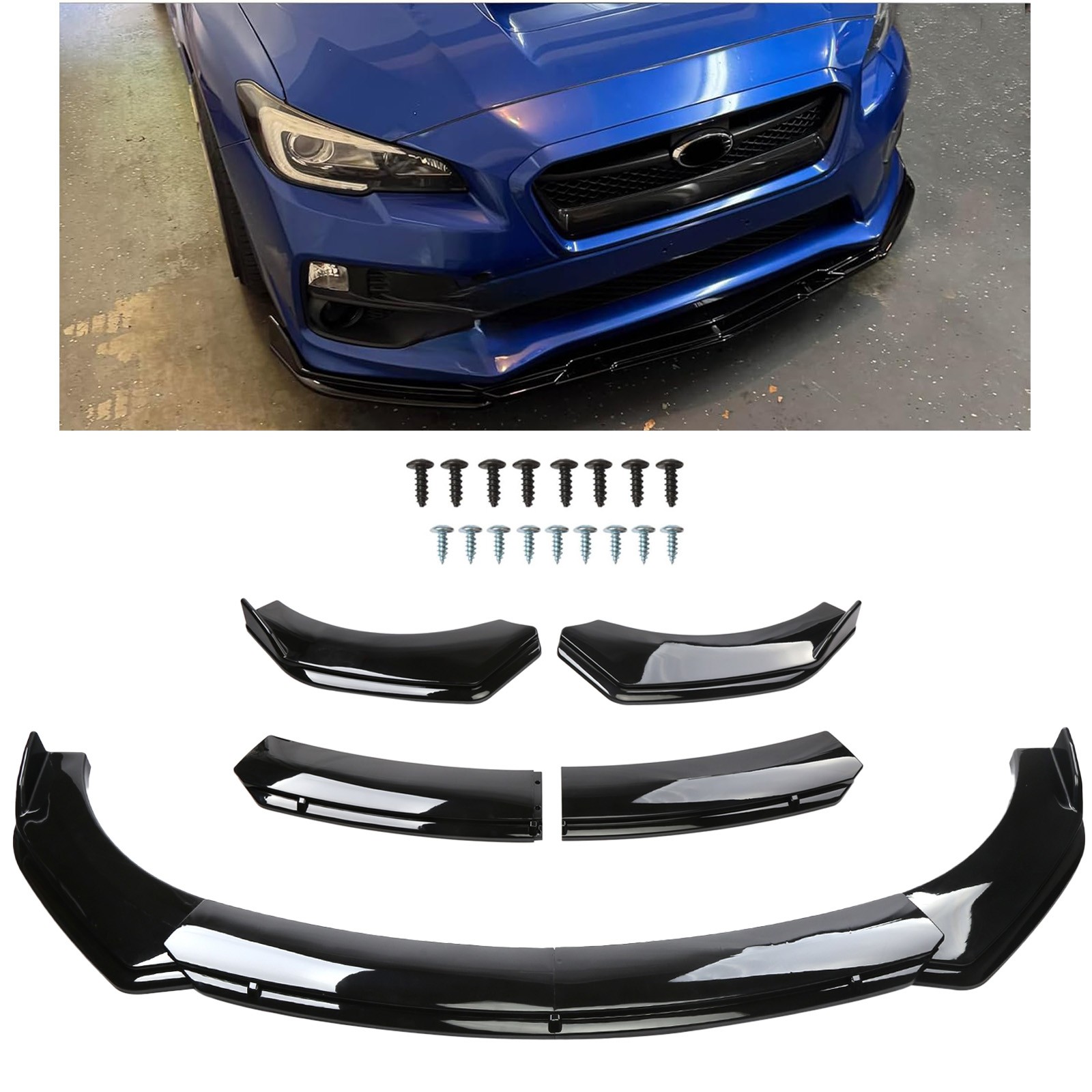 For Acura ILX 2013-2022 Front Bumper Lip Spoiler Splitter Body Kit Glossy Black
