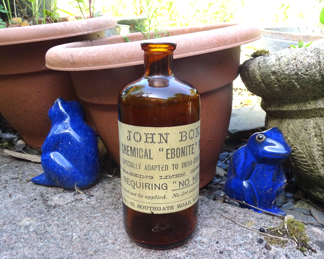 Antique John Bond Ink Bottle, 75 Southgate Rd London Edwardian Social History