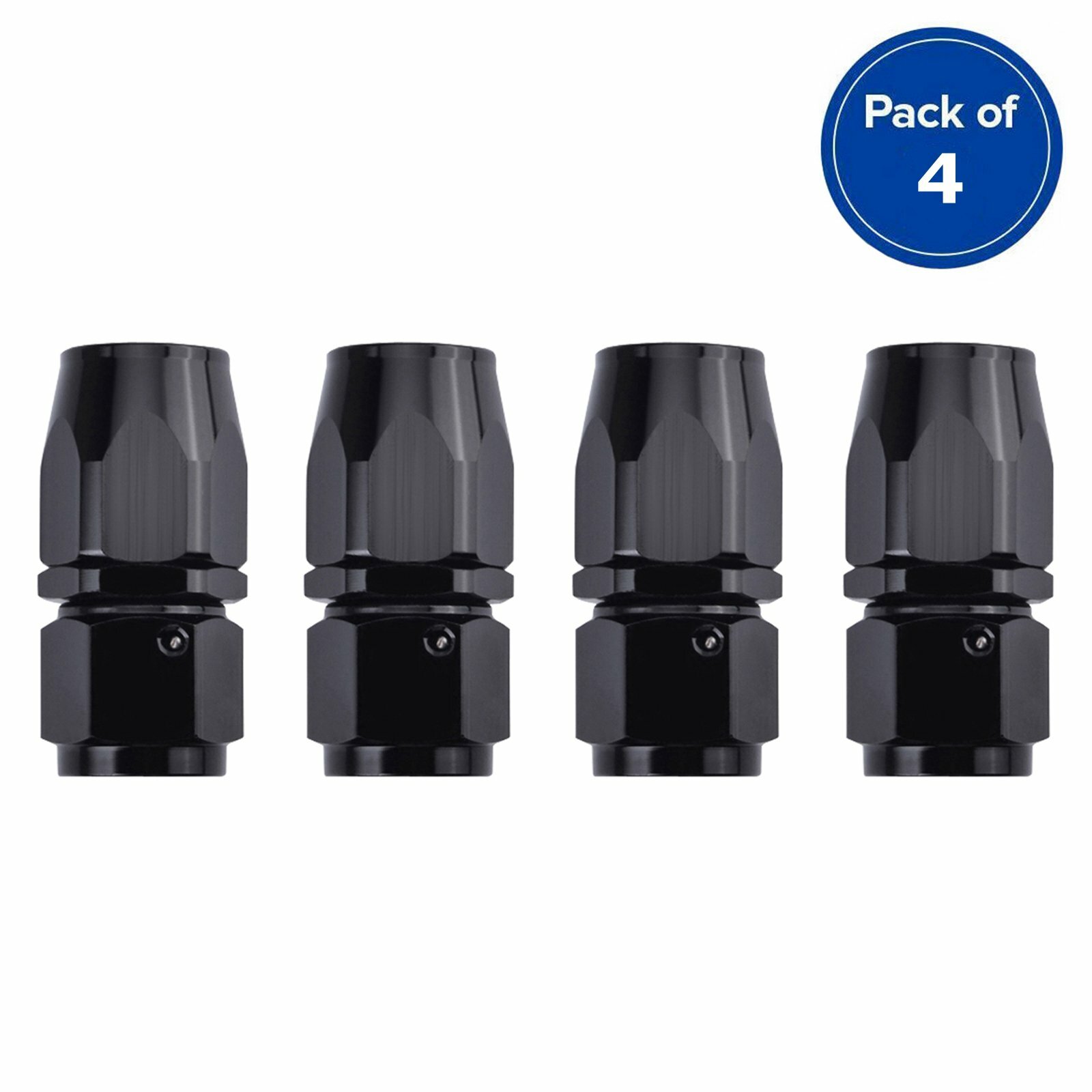 4PCs 6AN AN6 -6AN BLACK STRAIGHT SWIVEL FUEL OIL HOSE END FITTINGS