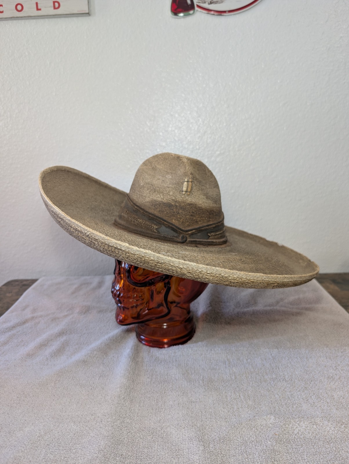 Rare Antique Mexican Sombrero Hat : Cowboy Vaquero Charro Collectible Rare Antique Mexican Sombrero Hat : Cowboy Vaquero Charro Collectible