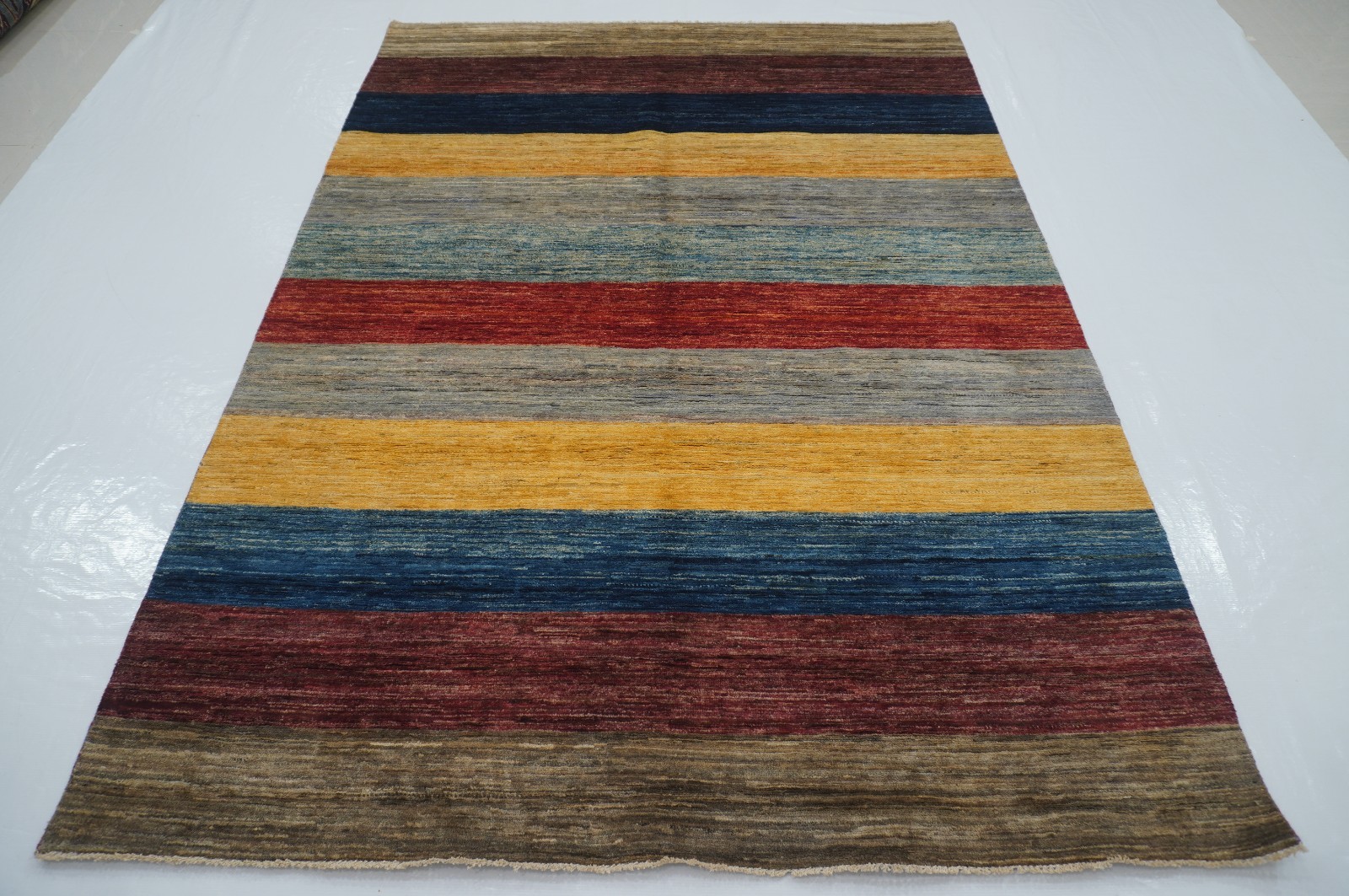 5x8 ft Striped Gabbeh Multicolor Afghan Hand Knotted Wool Area Rug 5x8 ft Striped Gabbeh Multicolor Afghan Hand Knotted Wool Area Rug