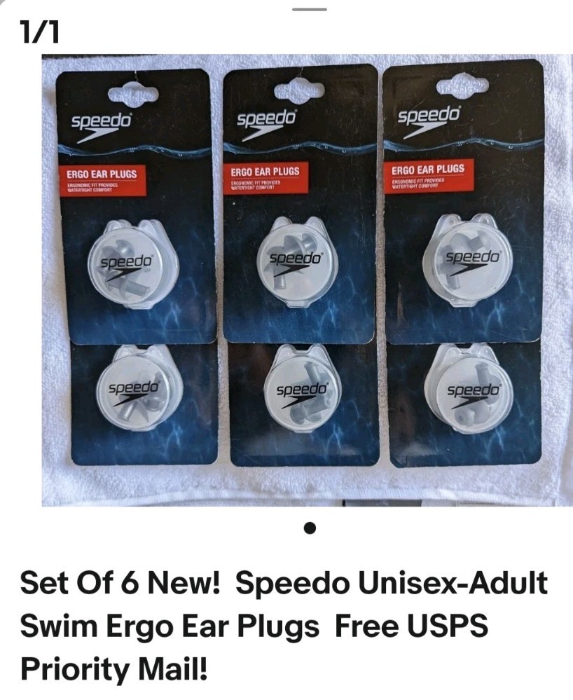 Speedo Ergo Ear Plugs Set of 6 Unisex-Adult Swimming Earplugs Speedo Ergo Ear Plugs Set of 6 Unisex-Adult Swimming Earplugs