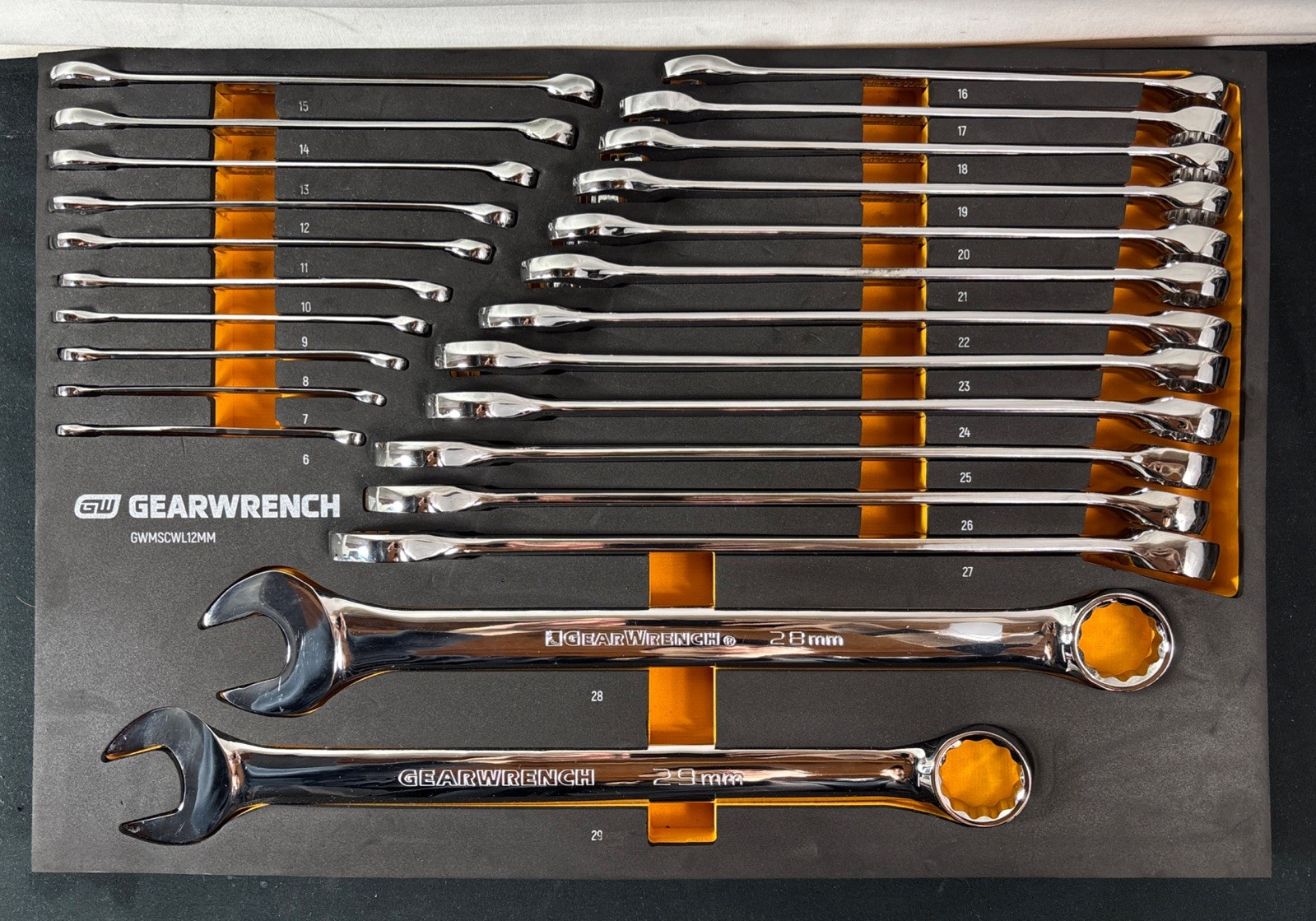 Gearwrench 12 Pt. Chrome Metric Combination Wrench Set 24 Pcs. - GWMSCWL12MM