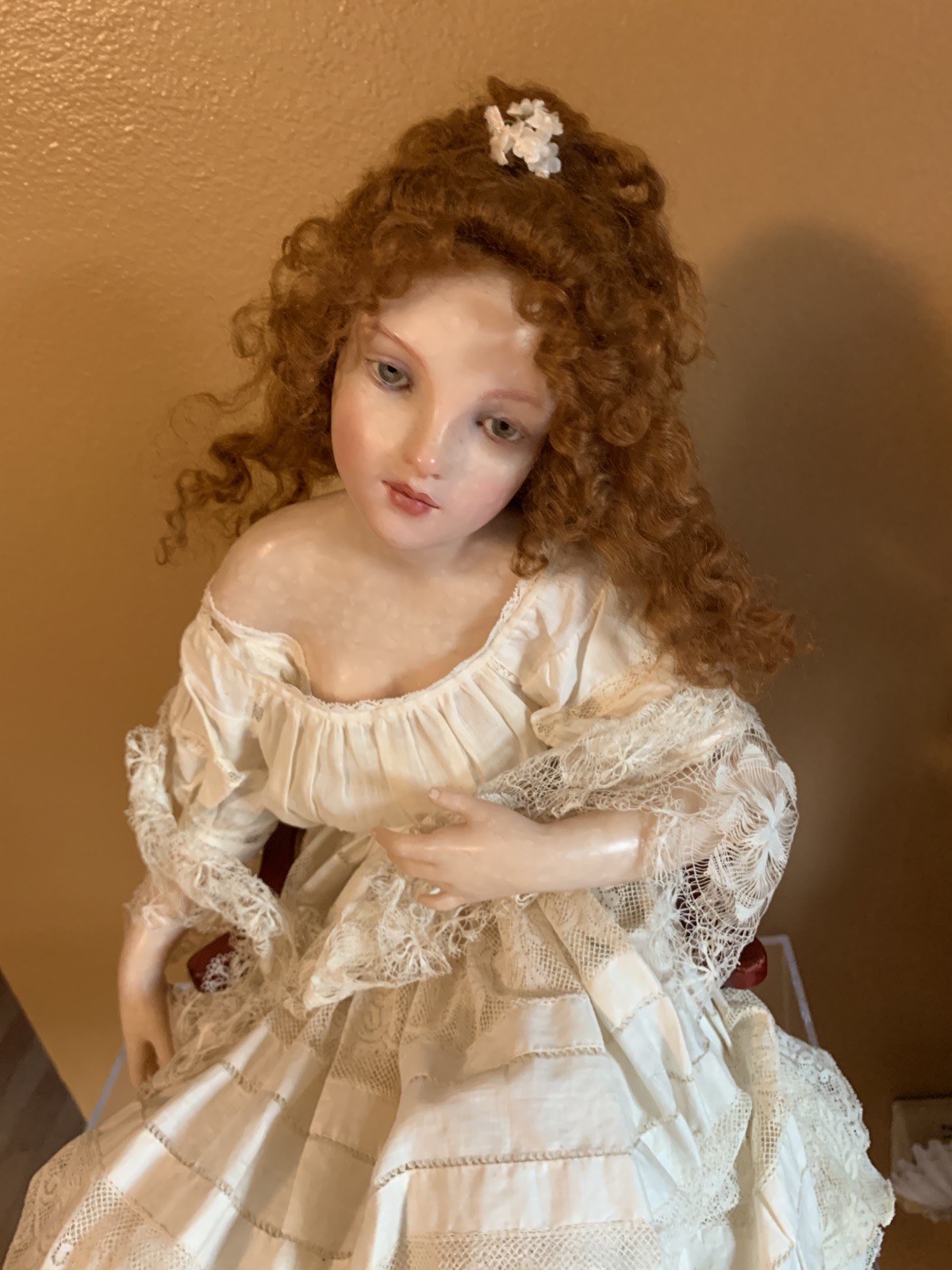 Vintage early 1990s OOAK Fimo Young Lady Doll by Anna Avigail Brahms