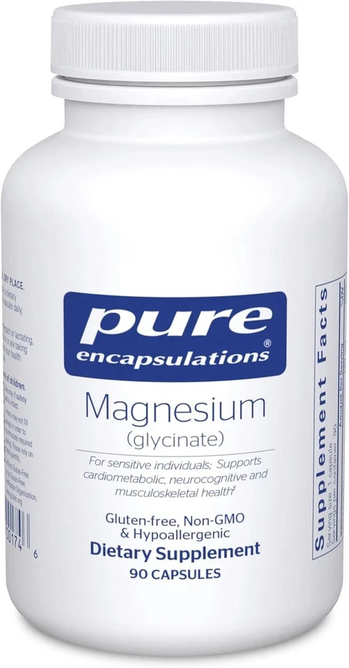 Pure Encapsulations Magnesium Glycinate Supplement Stress Relief Support