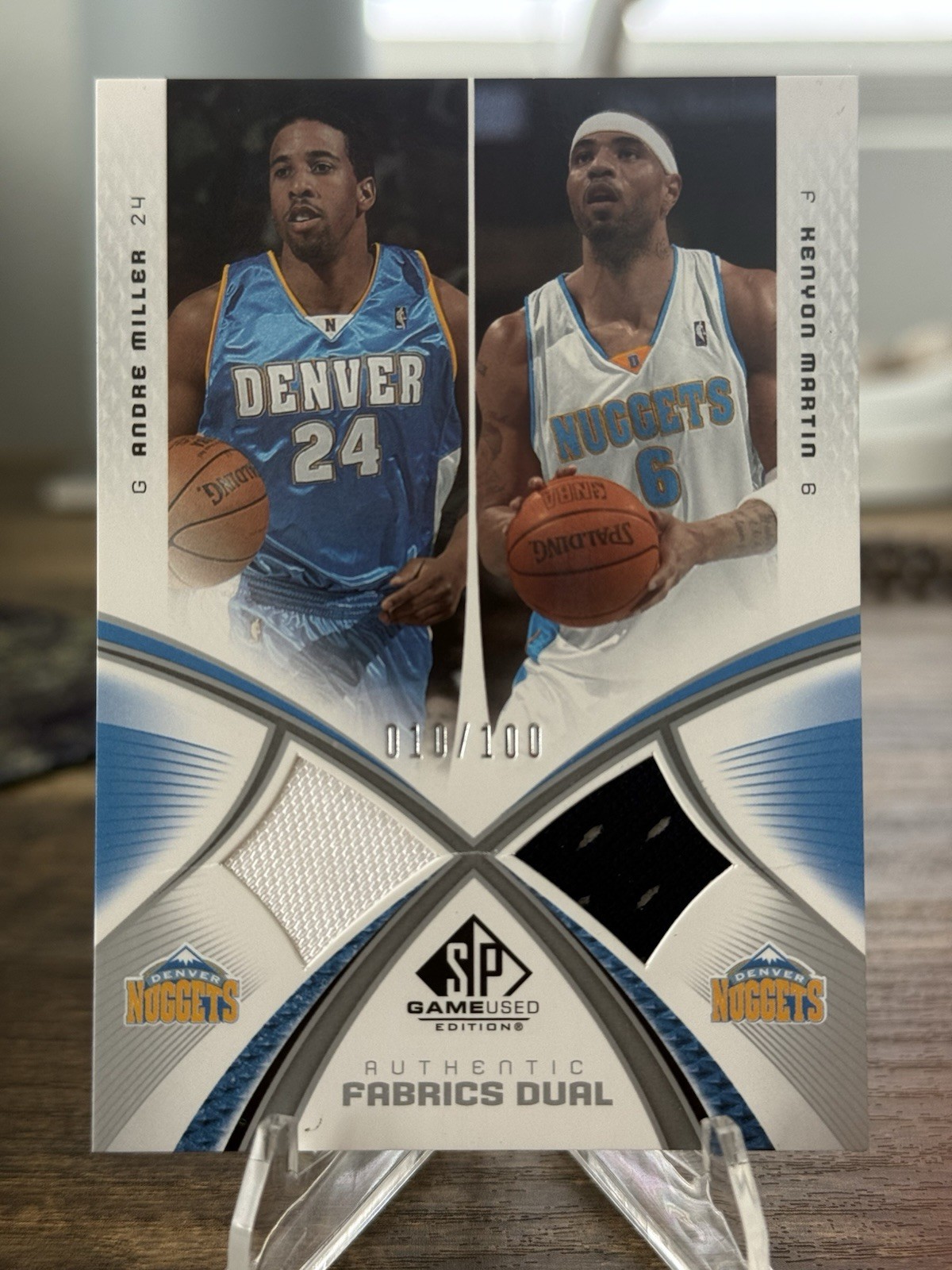 2005-06 SP Game Used ANDRE MILLER / KENYON MARTIN Dual GU Patch /100 Nuggets 2005-06 SP Game Used ANDRE MILLER / KENYON MARTIN Dual GU Patch /100 Nuggets