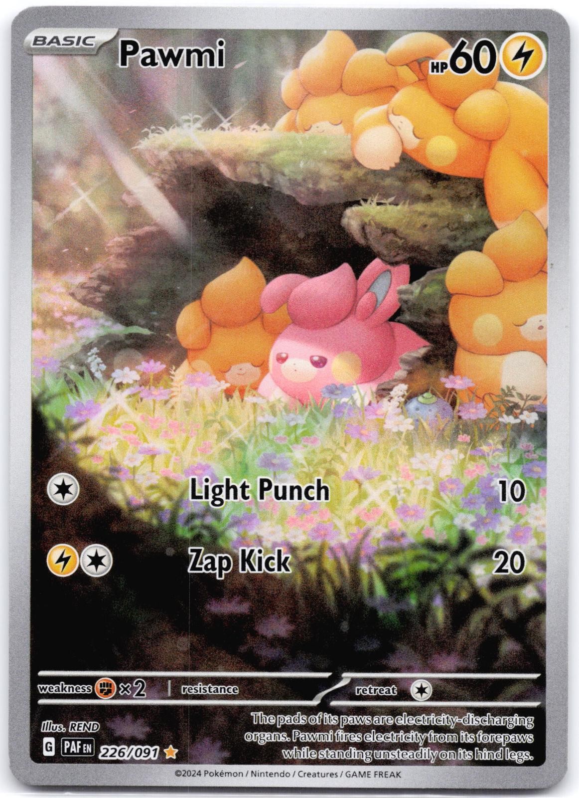 Pawmi 226/091 Holo Paldean Fates LP Pawmi 226/091 Holo Paldean Fates LP