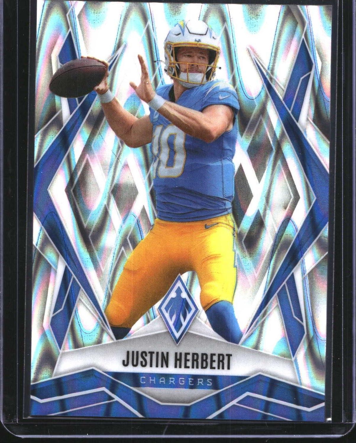 2025 Panini Phoenix #58 Justin Herbert Silver Seismic Prizm