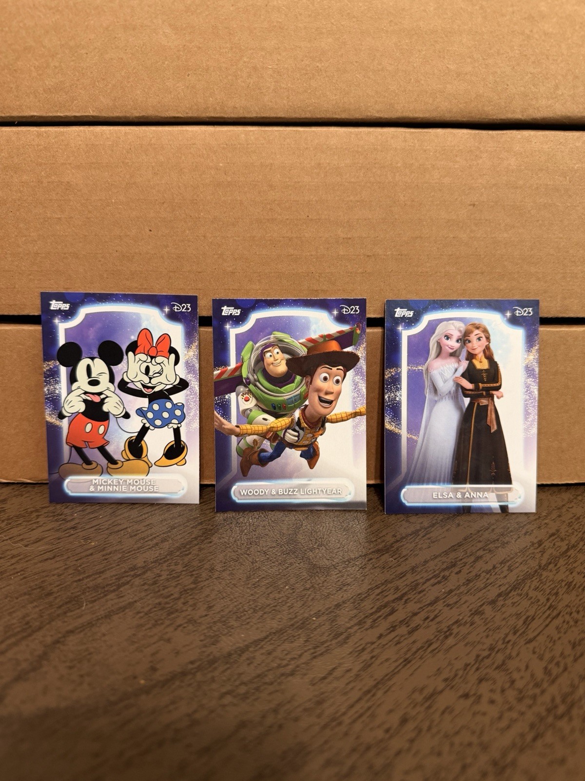 TOPPS Disney D23 (2026) Expo Exclusive Three Card Set: Toy Story, Elsa, Mickey TOPPS Disney D23 (2026) Expo Exclusive Three Card Set: Toy Story, Elsa, Mickey