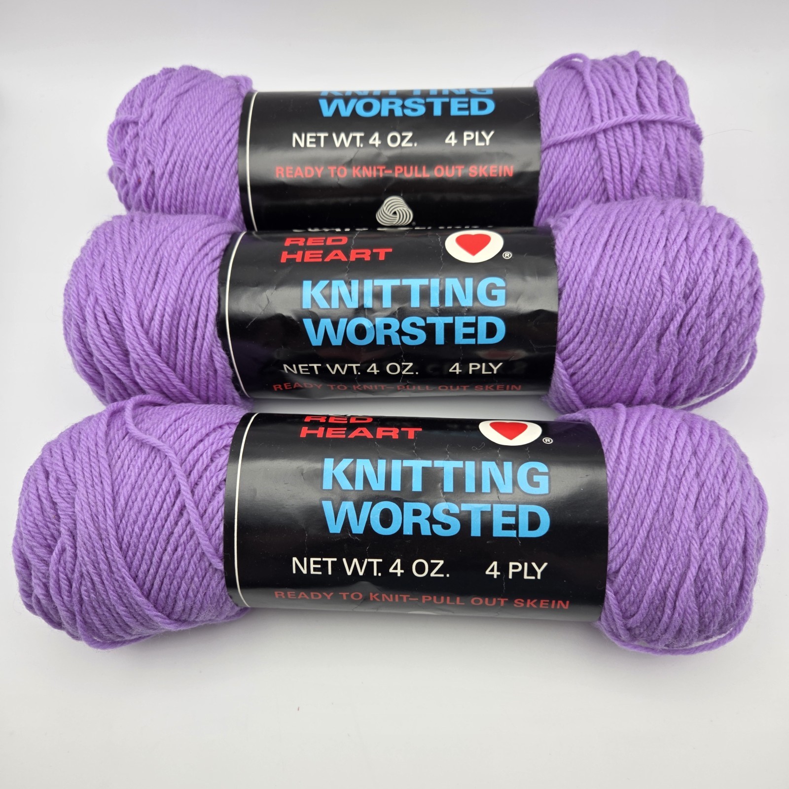 3 Skeins Vintage Coats & Clark Lavender Knitting Worsted 100% Virgin Wool Yarn 3 Skeins Vintage Coats & Clark Lavender Knitting Worsted 100% Virgin Wool Yarn