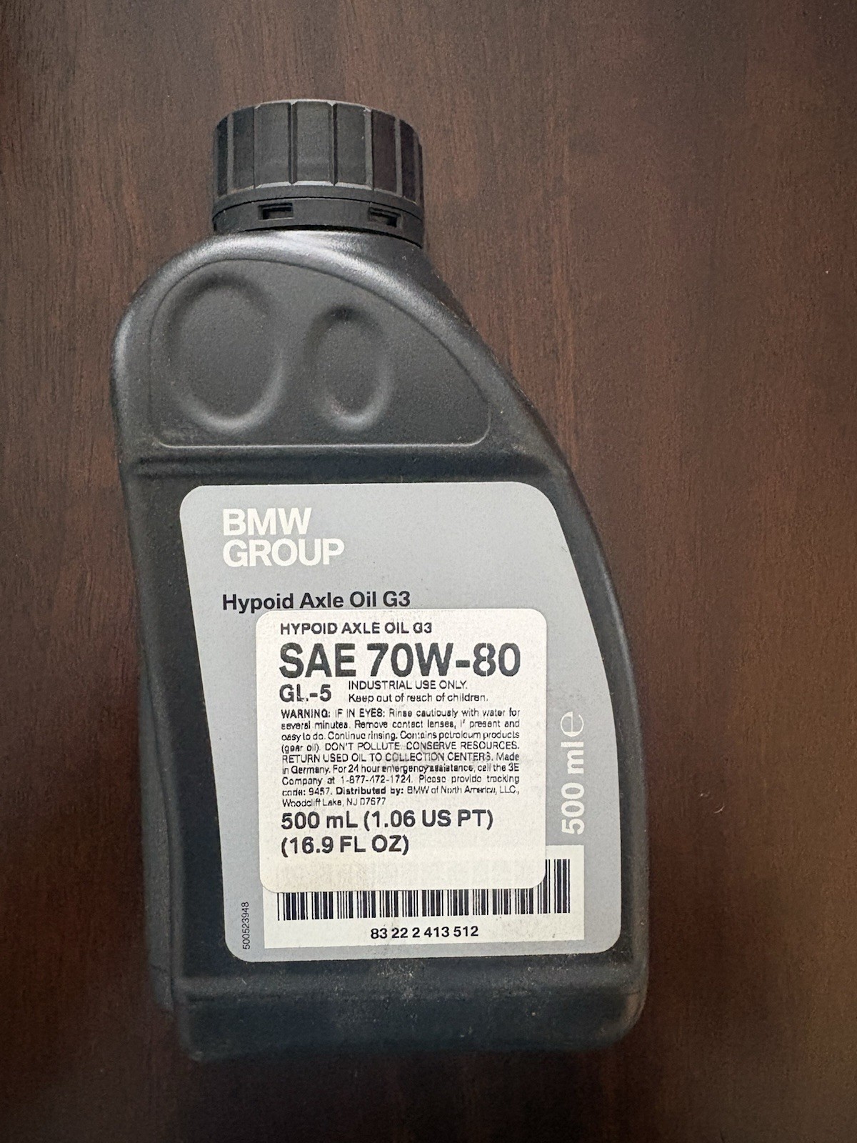 Genuine BMW Differential Oil 83222413512 BMW X5 X3 530i E46 330i Z4 X1 540i X6 Genuine BMW Differential Oil 83222413512 BMW X5 X3 530i E46 330i Z4 X1 540i X6