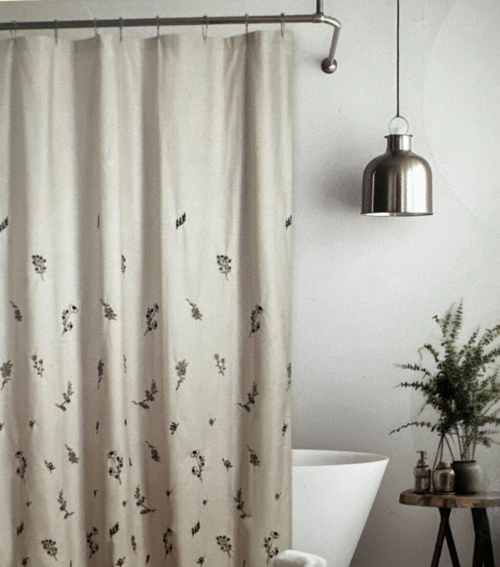 Anatara Embroidery with Lurex 100% Cotton Shower Curtain 72\