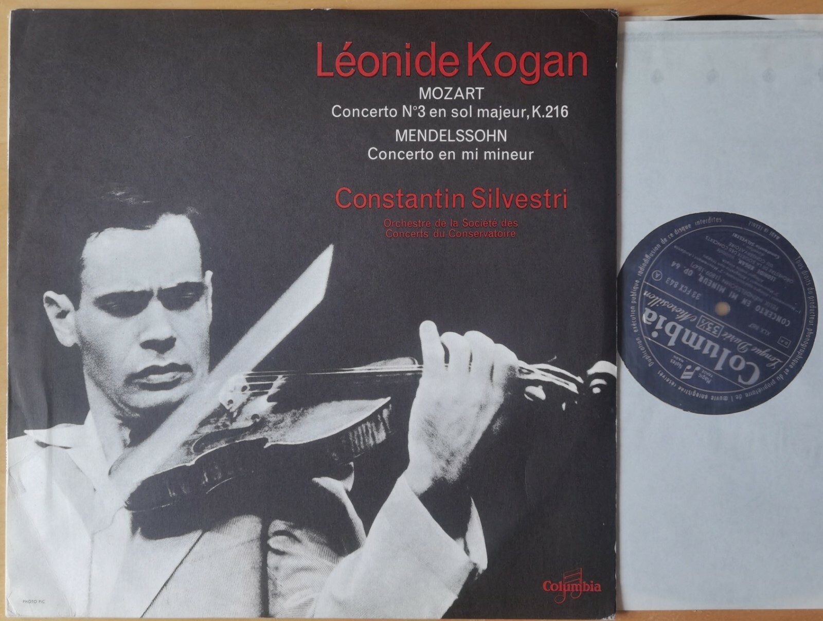 Leonid Kogan Mozart Mendelssohn Concertos Silvestri Columbia FCX 843 French ED1