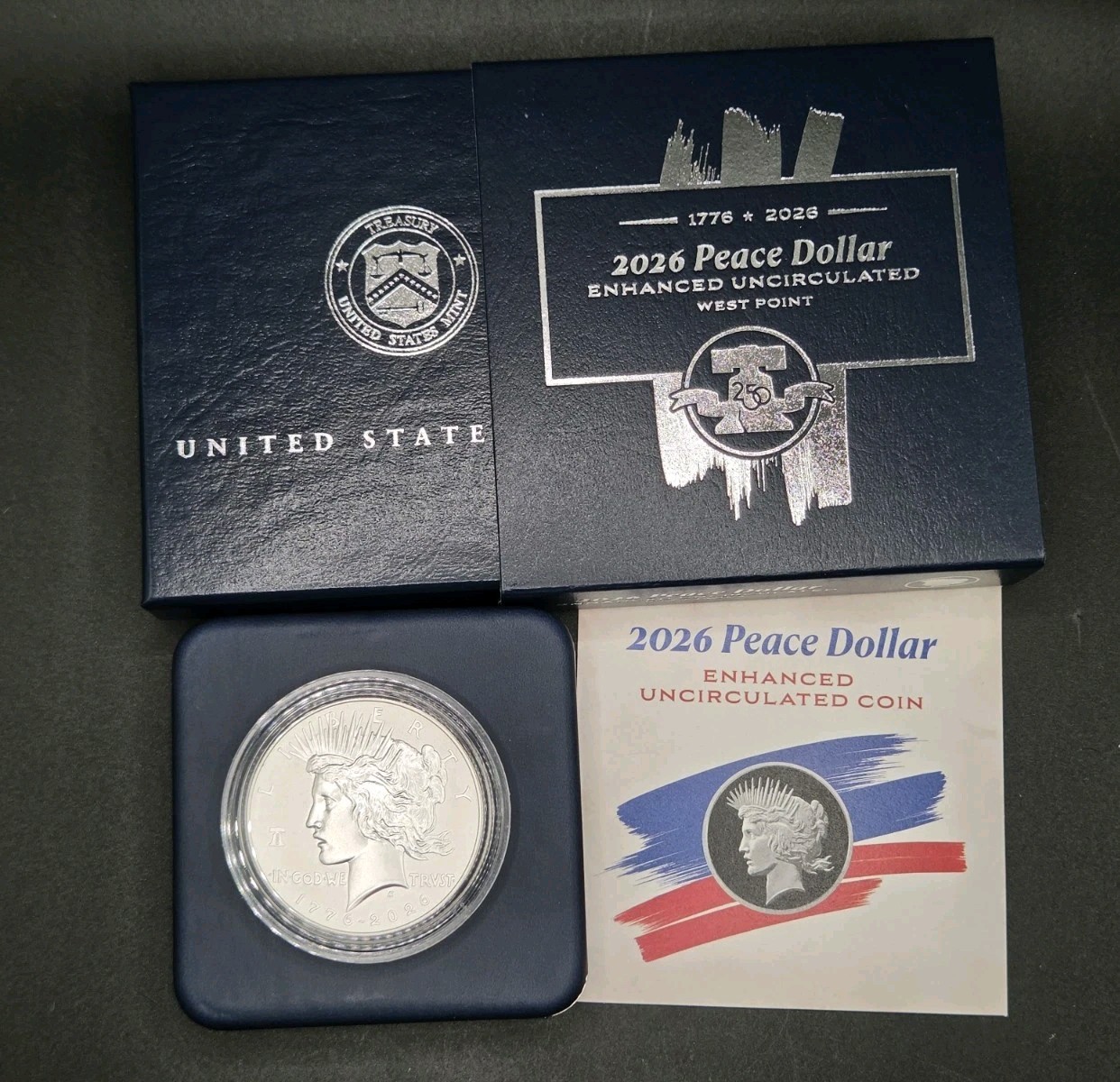 2026-W Peace Dollar Enhanced Uncirculated West Point w/ OGP Box & COA 26XH