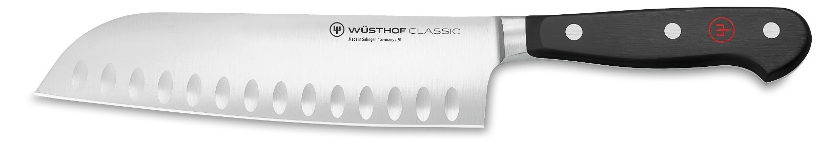 WÜSTHOF CLASSIC SANTOKU HOLLOW EDGE 7INCH/17CM KNIFE - MODEL-1040131317 - BLACK WÜSTHOF CLASSIC SANTOKU HOLLOW EDGE 7INCH/17CM KNIFE - MODEL-1040131317 - BLACK