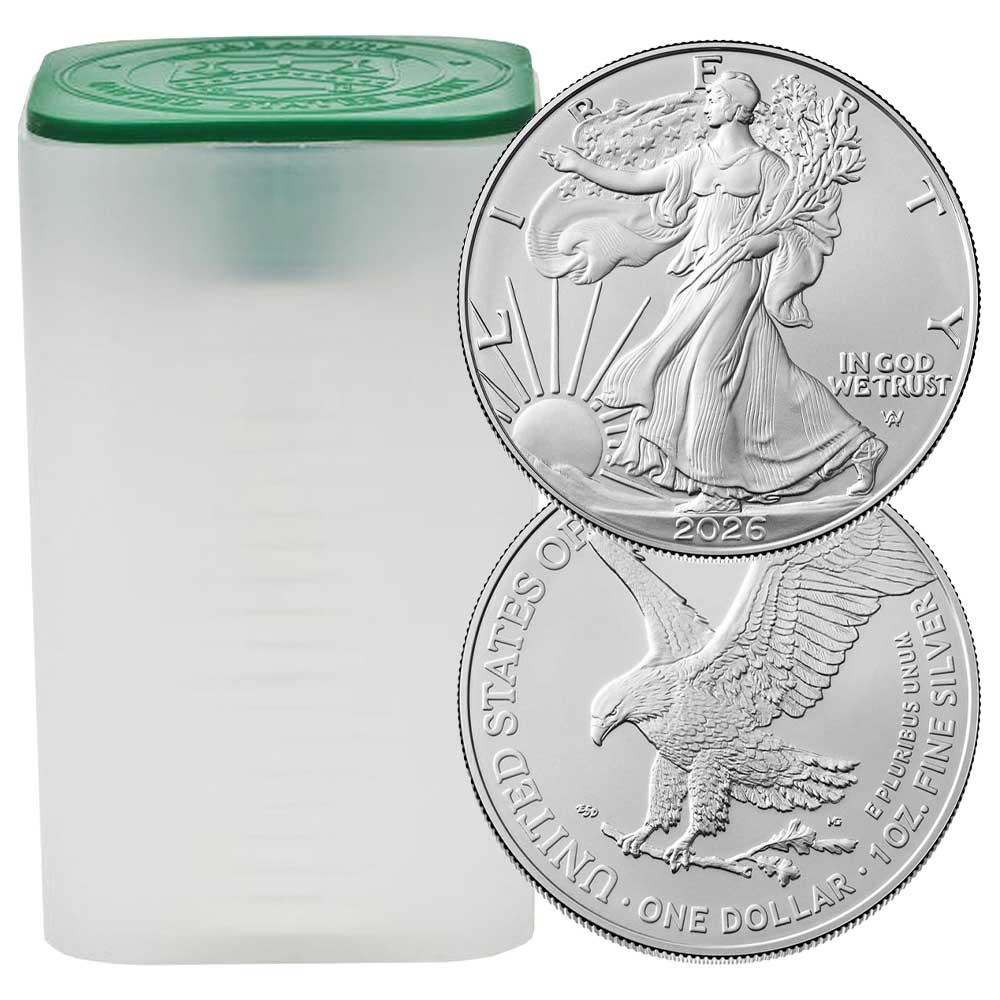 Roll of 20 - 2026 $1 American Silver Eagle 1 oz BU Roll of 20 - 2026 $1 American Silver Eagle 1 oz BU