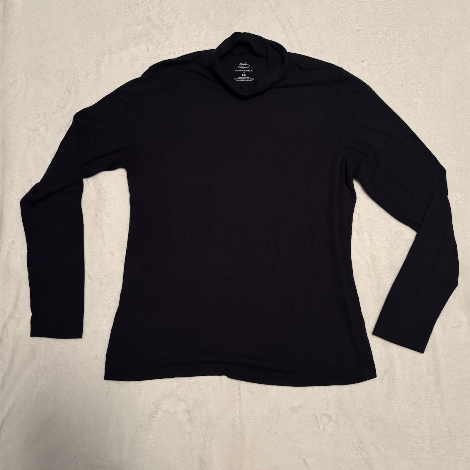 Banana Republic Womens Large Black Turtleneck Sweater Dark Academia Classic