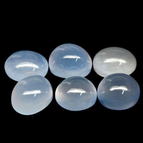 Shola Genuine 19.47 Ct Natural Blue Agate / Chalcedony 6 Pieces from Turkey