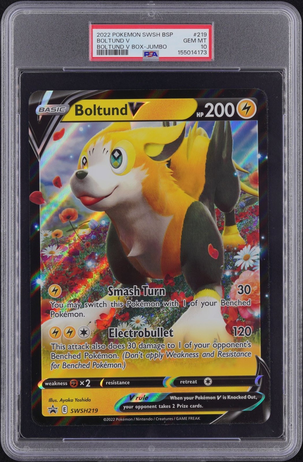 Boltund V SWSH219 Jumbo Promo PSA 10 GEM MT - POP 15 Boltund V SWSH219 Jumbo Promo PSA 10 GEM MT - POP 15