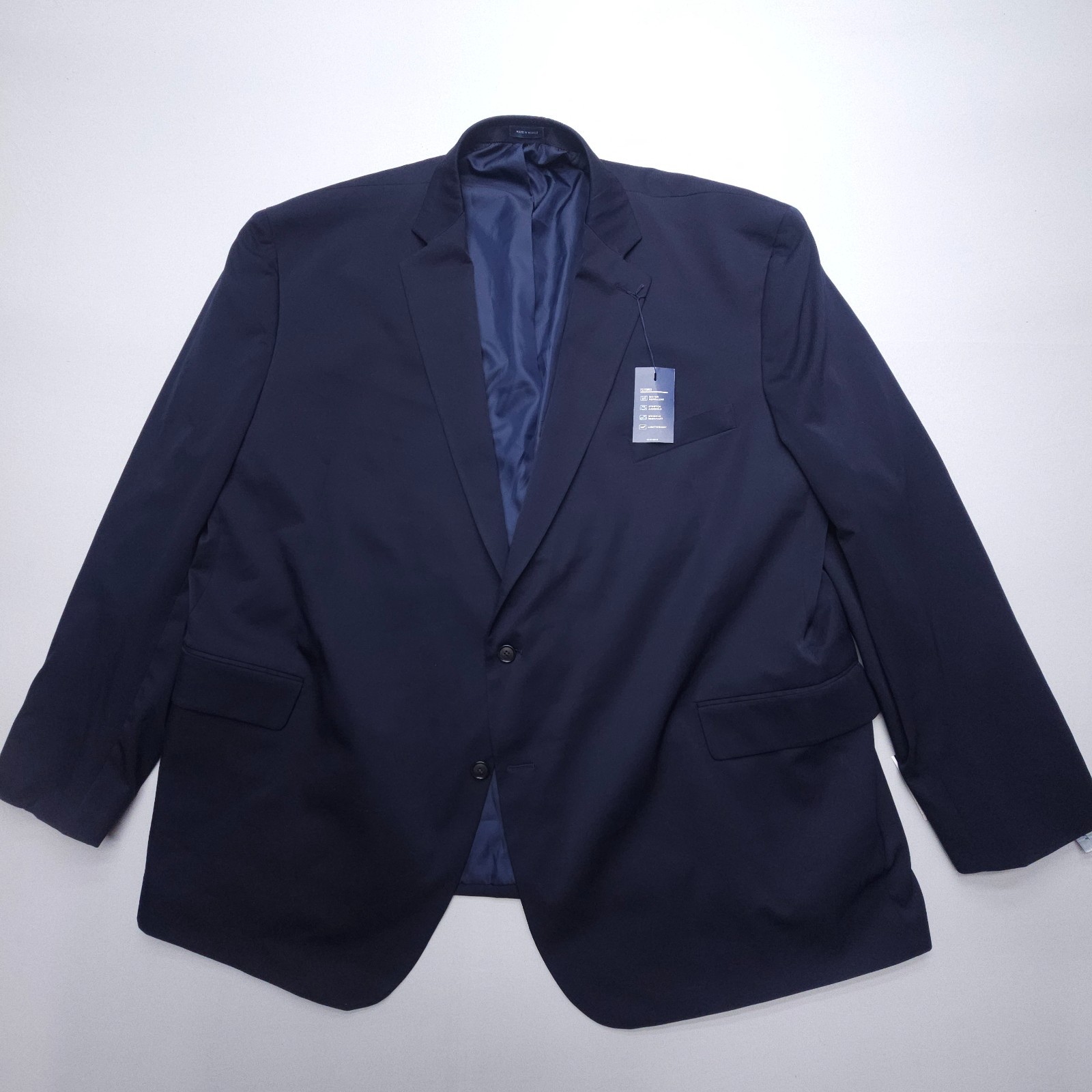 Stafford Stretch Blazer Mens Big & Tall Size 60 Navy Packable Travel NWT