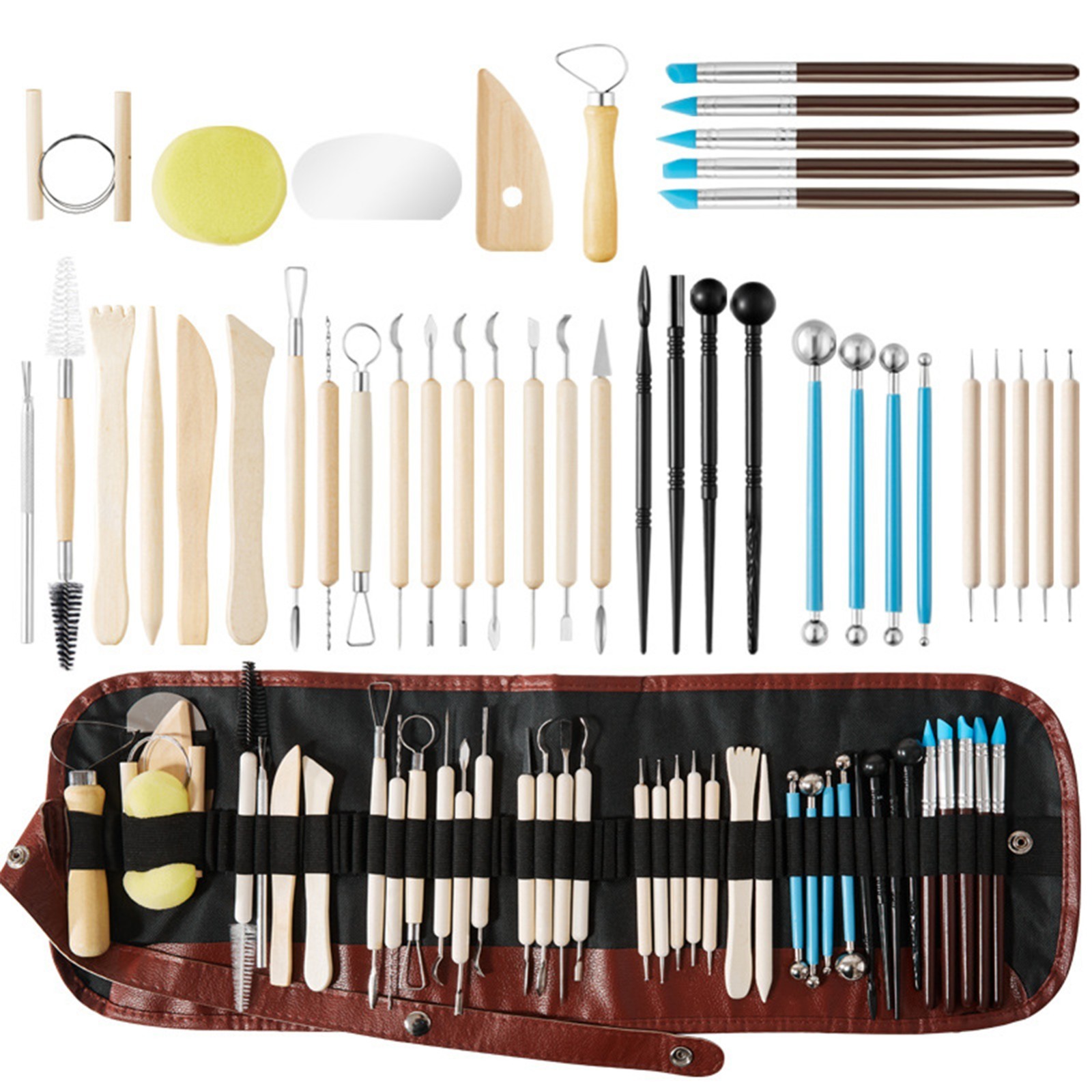 40Pcs Polymer Clay Tools Kit Pottery Sculpting Carving Ceramic Modeling Set