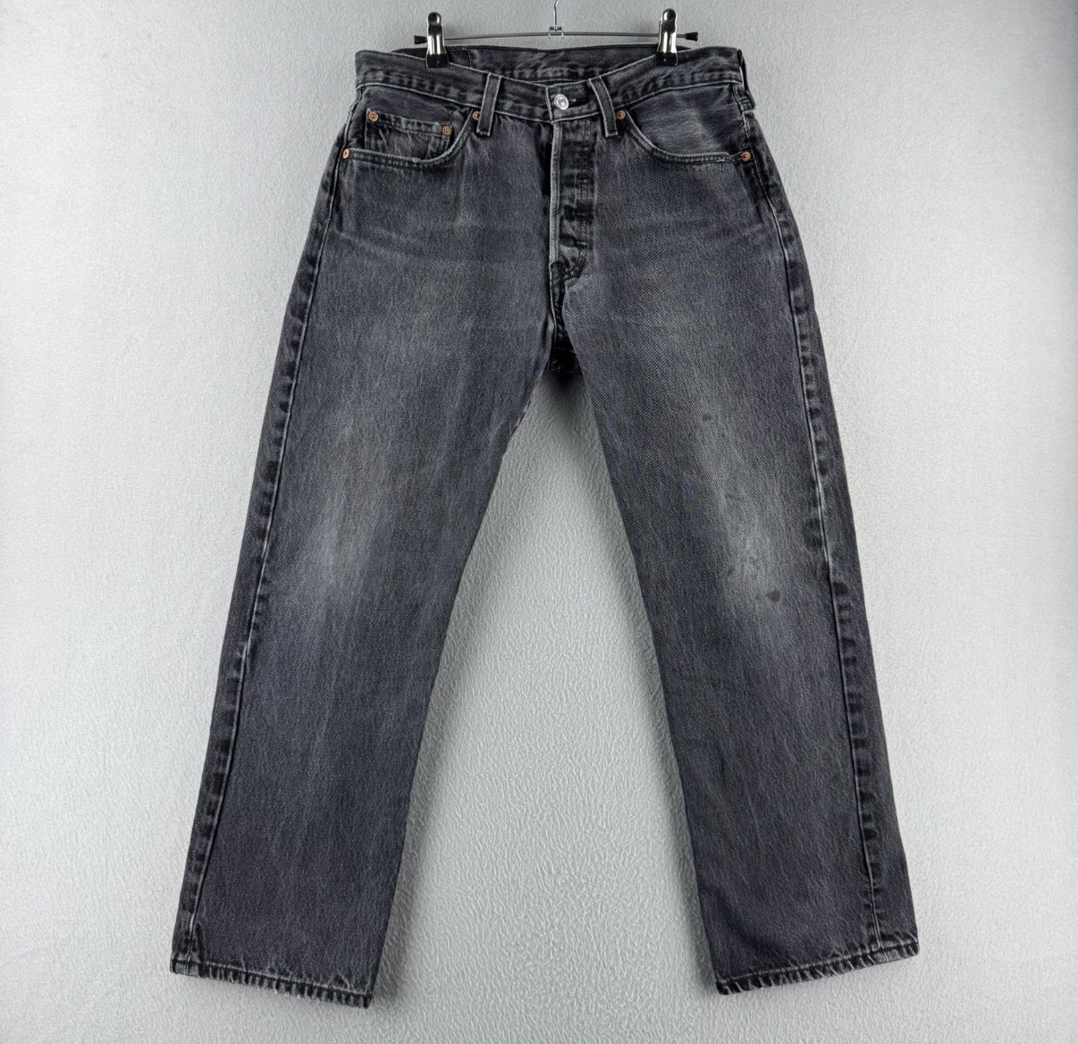 Levis Jeans Mens 33x30 (Fits 31x27) Black Denim 501 Straight Button Fly Y2K 2008